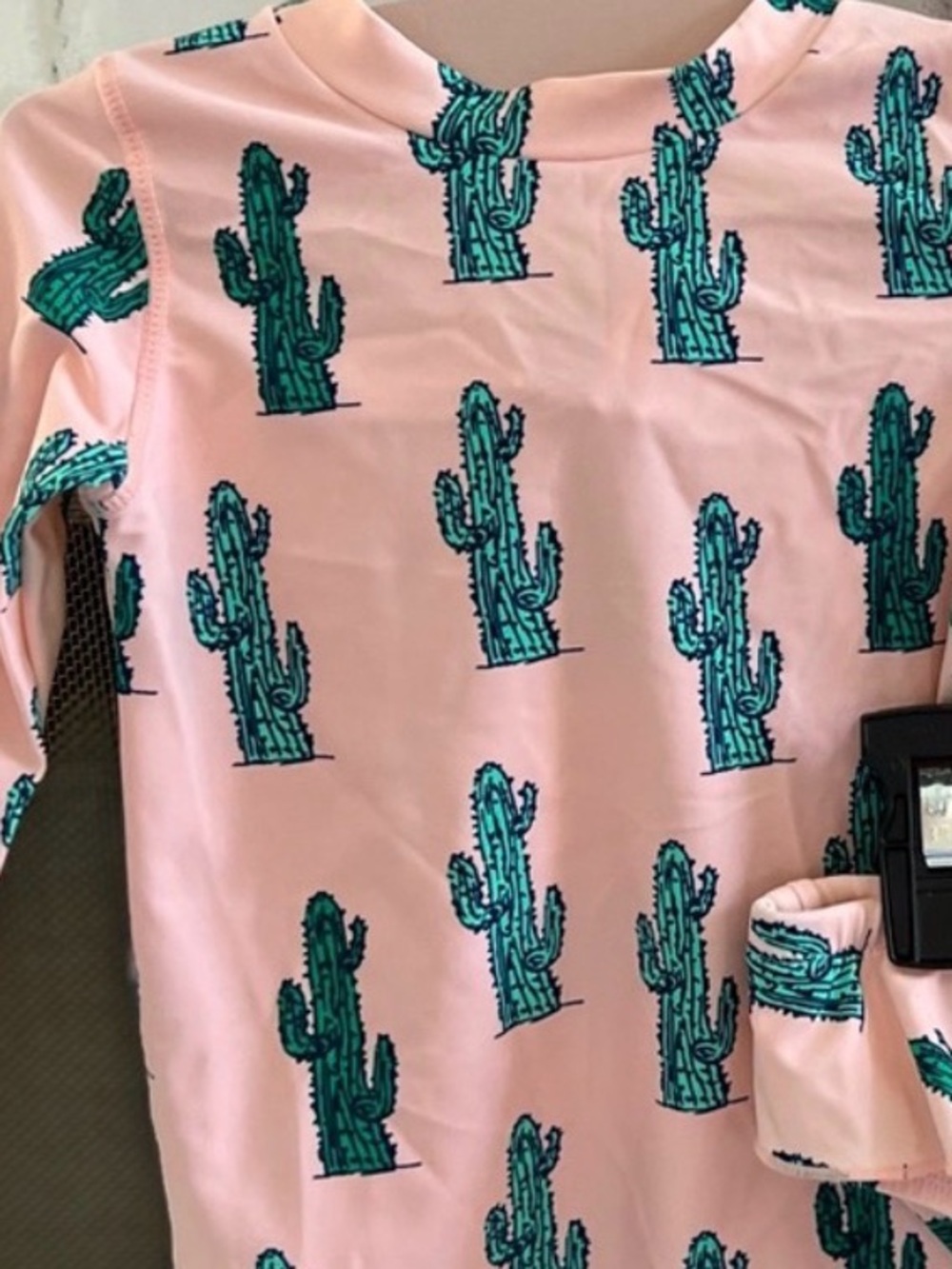 Shade Critters Kids' Long Sleeve Cactus Print Rash Guard - Pink